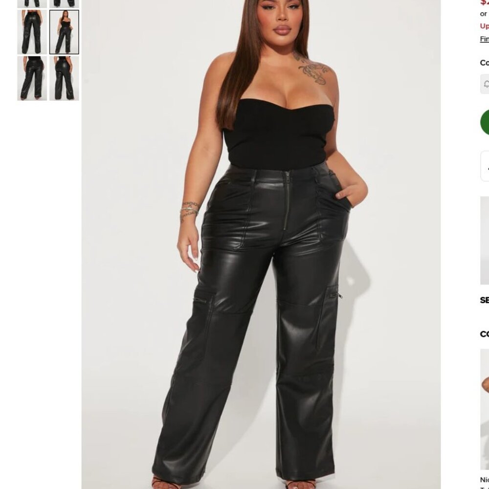 Studio City Straight Leg Faux Leather Pants 2X